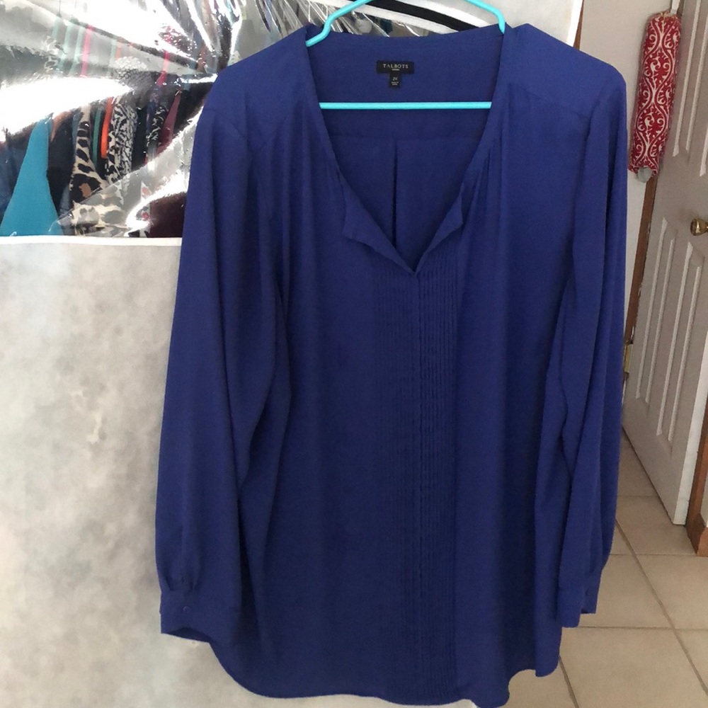 Talbots size 2x royal blue blouse